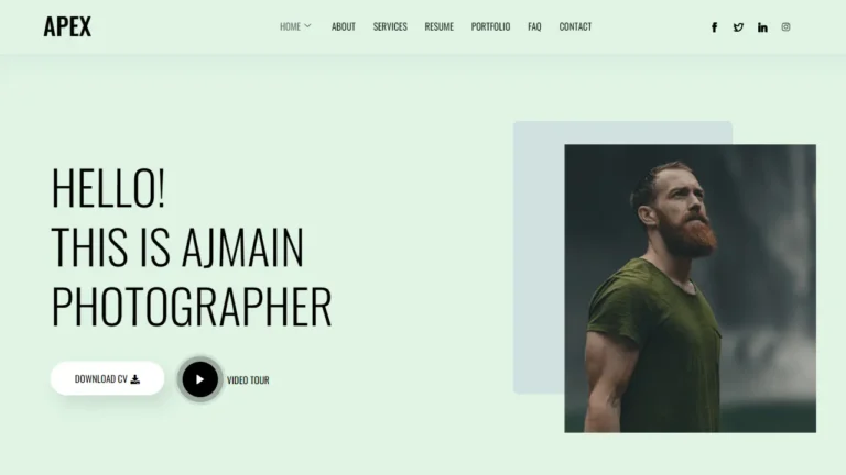 Portfolio For Photography Elementor Template Download