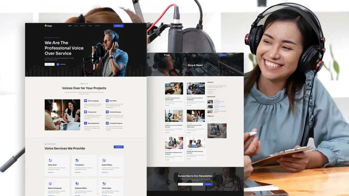 Elementor Template For Voice Over Services