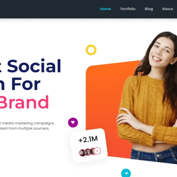 Elementor Template For Social Media Agency Elementor Template For Social Media Agency Modern WordPress Website Elementor Template