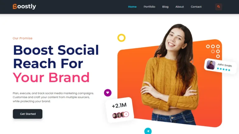 Elementor Template For Social Media Agency Elementor Template For Social Media Agency Modern WordPress Website Elementor Template