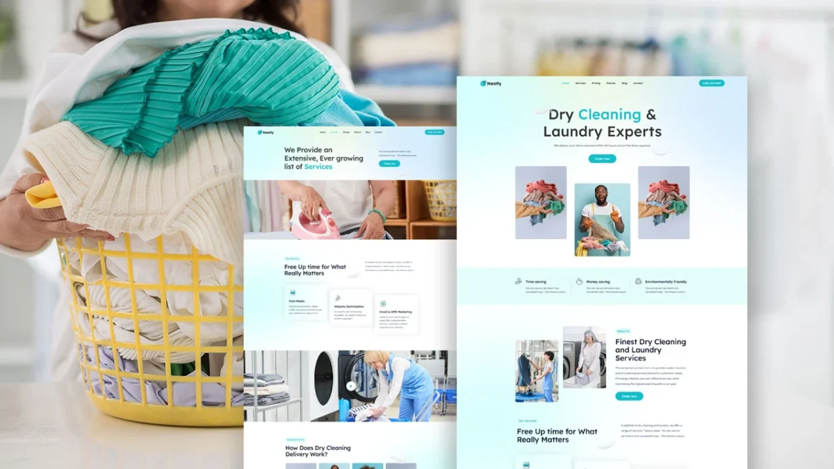 Elementor Template For Dry Cleaning WordPress Website