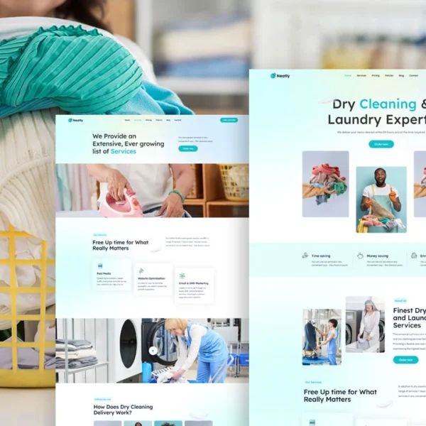 Elementor Template For Dry Cleaning WordPress Website