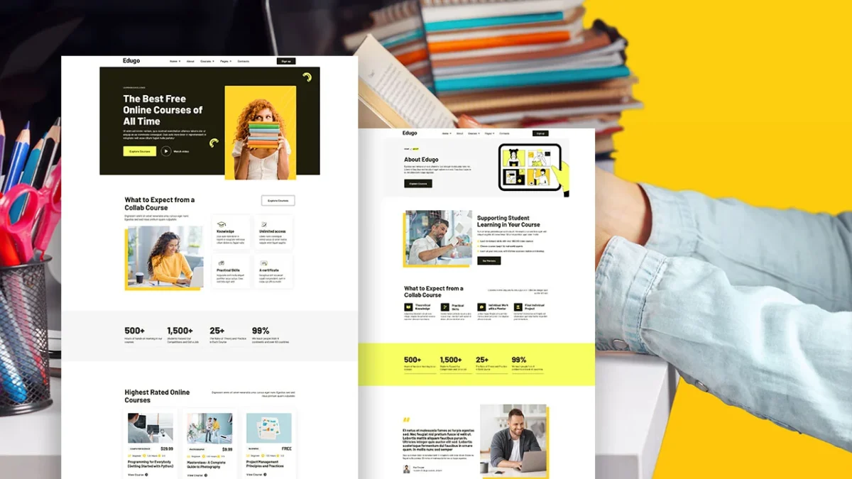 Elementor Template For Eduma Online Course Education Website