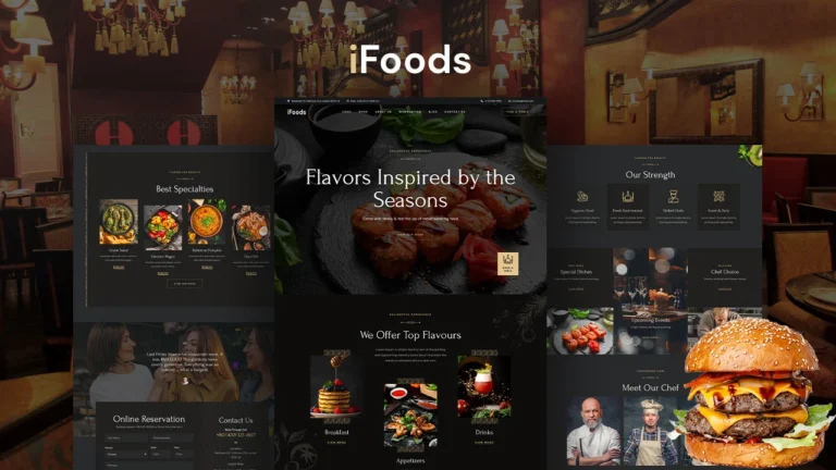 Elementor Template For Online Restaurant