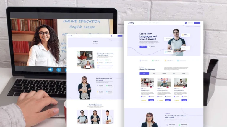 Elementor Template For Language Courses Education Website, Learn New Languages and Move Forward Online LMS, Online Learning Platform,
