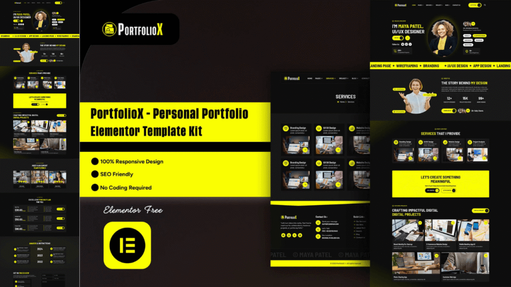 PortfolioX - Personal Portfolio Elementor Template Kit